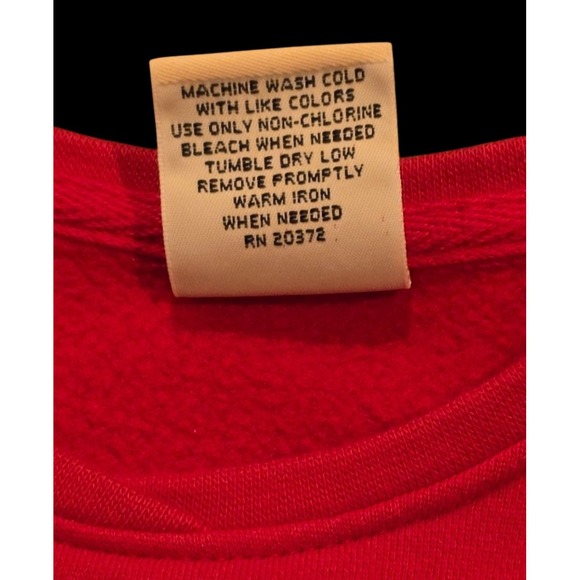 Bechamel Women's S Red Christmas Sweatshirt Embroidered Snowmen Warm Wishes - Picture 4 of 10